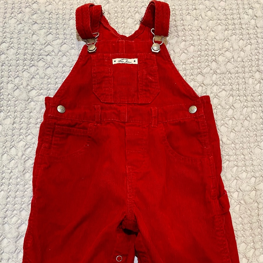 Gap 2T Red Corduroy Overalls